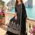 black embroidered georgette anarkali salwar suit - free size