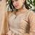 Saahmriga Brown Organza Stitched Top With lehenga and Dupatta Full Sleeve Embroidered Lehenga Set