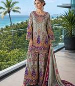 blue digital print crepe crepe salwar suit - free size