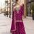 purple embroidered silk blend chiffon salwar suit