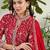 Saahmriga Red Chinon Stitched Top With lehenga and Dupatta 3/4 Sleeve Embroidered Lehenga Set