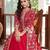 Saahmriga Red Chinon Stitched Top With lehenga and Dupatta 3/4 Sleeve Embroidered Lehenga Set