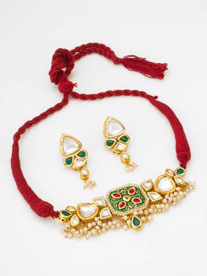 kundan pearl choker set 2