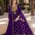 orange embroidered silk blend chiffon salwar suit