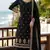 black embroidered georgette silk blend georgette salwar