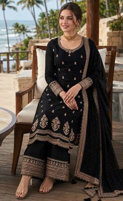 black embroidered georgette silk blend georgette salwar 2