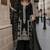 black embroidered silk blend salwar suit - free size
