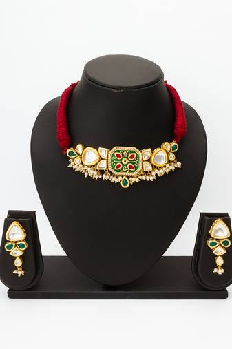 kundan pearl choker set