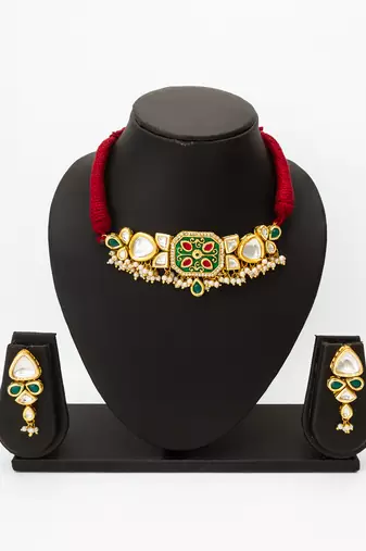 kundan pearl choker set