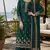 teal green embroidered georgette silk blend georgette salwar