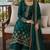 teal green embroidered georgette silk blend georgette salwar