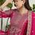 Saahmriga Pink Chinon Stitched Top With lehenga and Dupatta Full Sleeve Embroidered Kurta Palazzo Set
