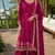 rani pink embroidered georgette silk blend georgette salwar
