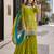 green embroidered silk blend chiffon salwar suit