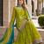 green embroidered silk blend chiffon salwar suit