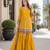 yellow embroidered silk blend chiffon salwar suit