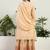 Saahmriga Cream Chinon Stitched Top With lehenga and Dupatta Full Sleeve Embroidered Lehenga Set
