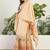Saahmriga Cream Chinon Stitched Top With lehenga and Dupatta Full Sleeve Embroidered Lehenga Set