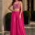 magenta sequins silk blend indo western - free size