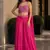 magenta sequins silk blend indo western - free size