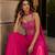 magenta sequins silk blend indo western - free size
