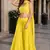 yellow sequins silk blend indo western - free size