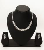 baguette crystal ad necklace set