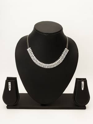 classic baguette ad necklace set 1