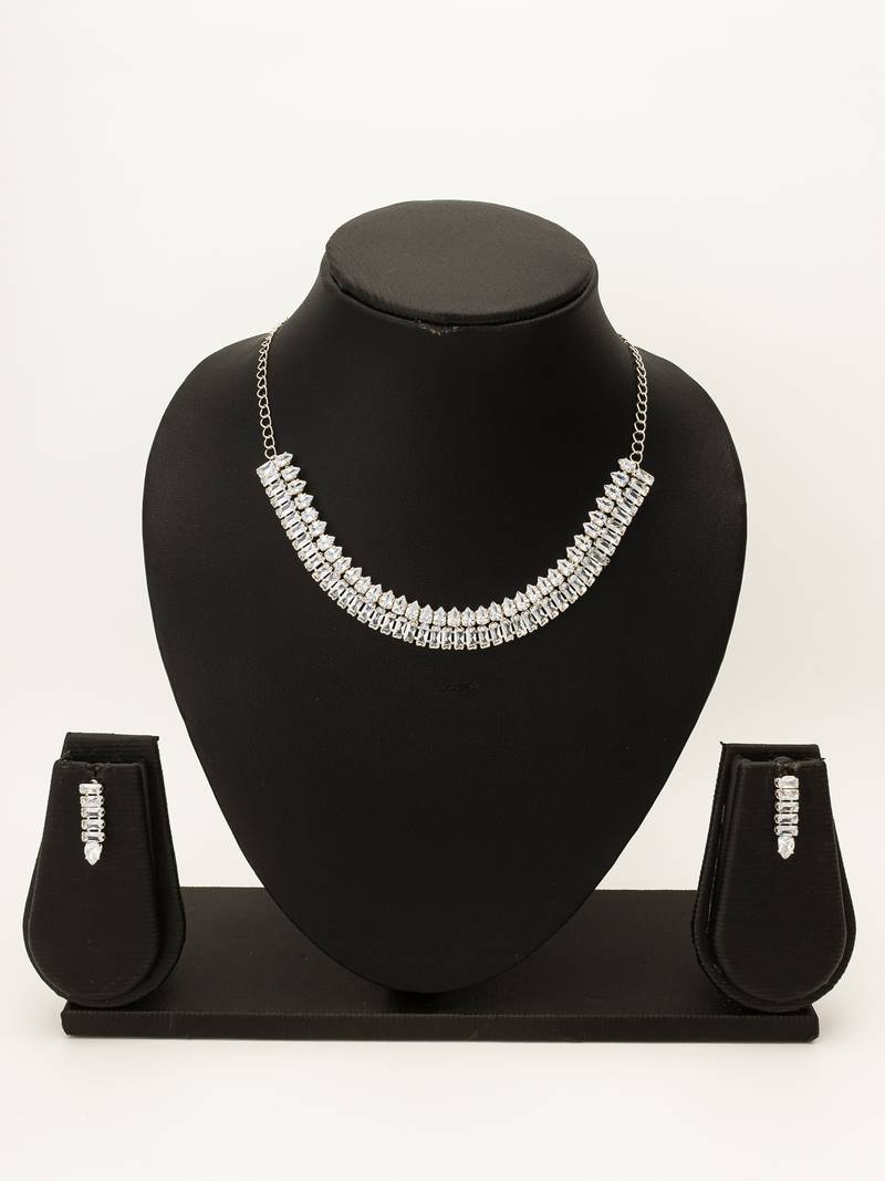 classic baguette ad necklace set