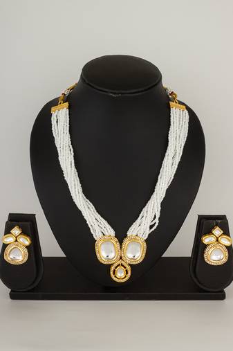 multi strand pearl kundan set