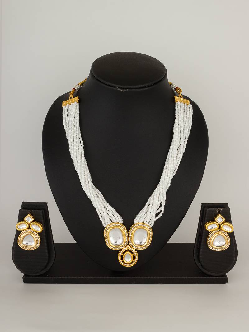 multi strand pearl kundan set