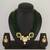 green beaded kundan necklace set