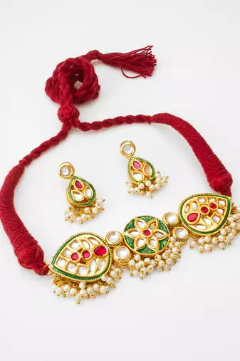 meenakari kundan choker set