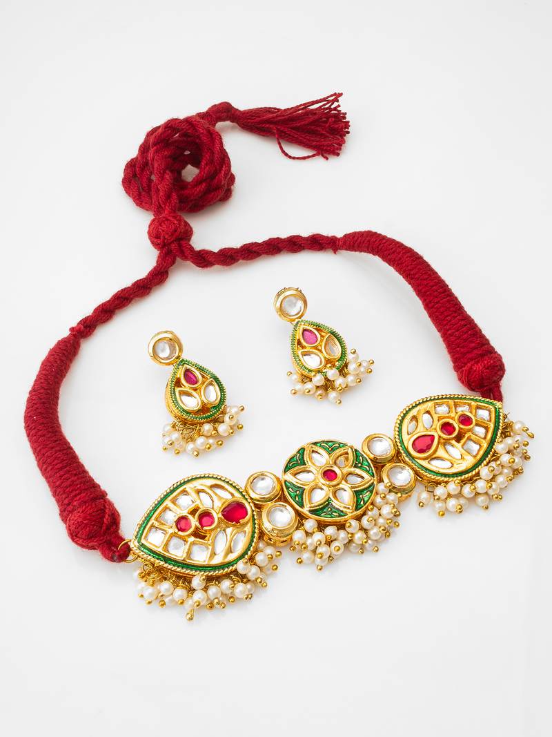 meenakari kundan choker set