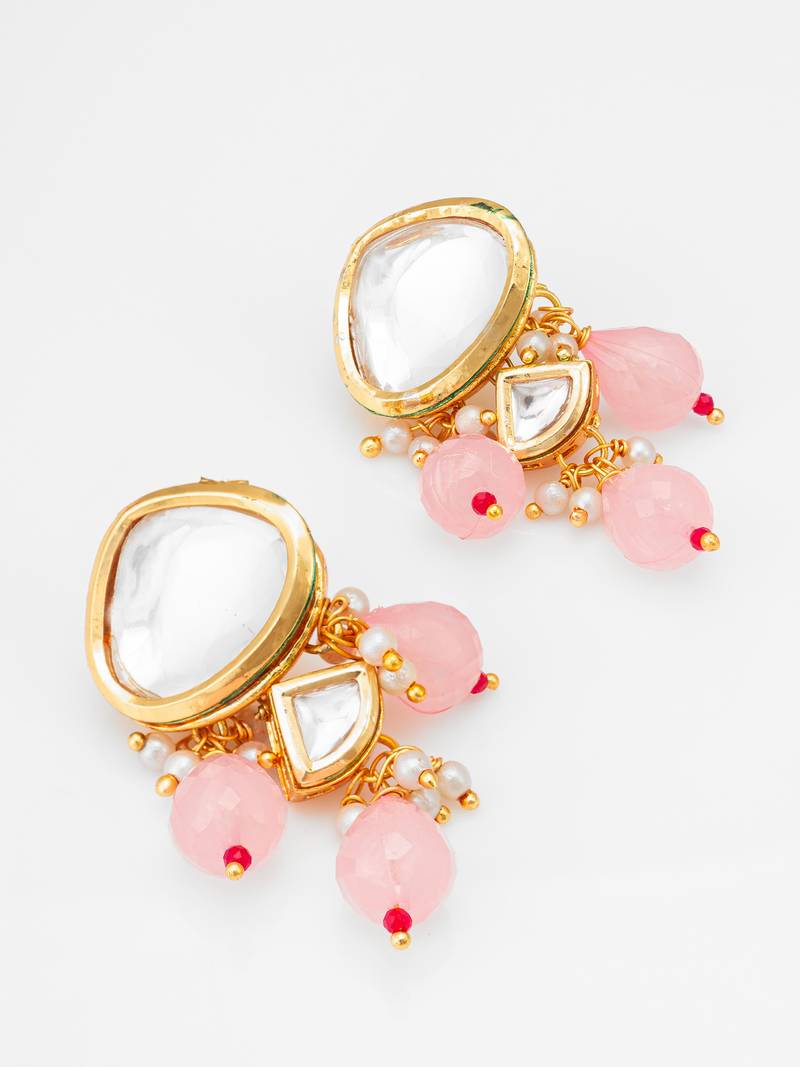 pink kundan necklace set