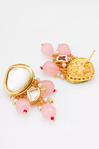 pink kundan necklace set