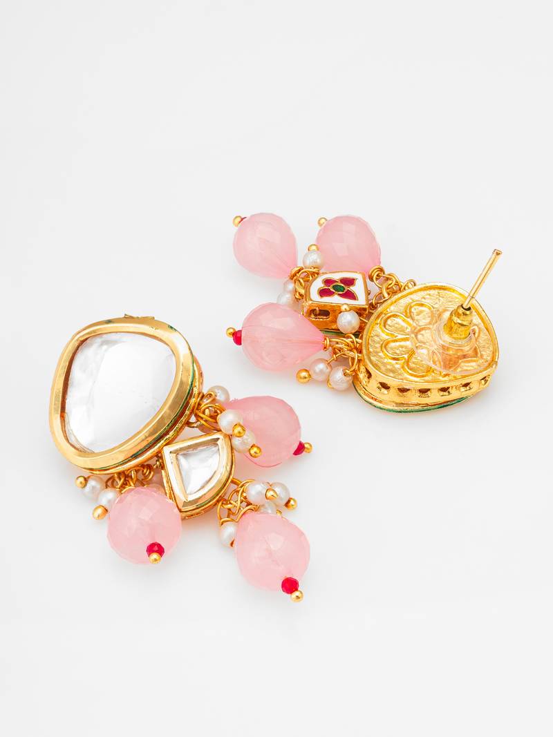 pink kundan necklace set