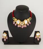 pink kundan necklace set