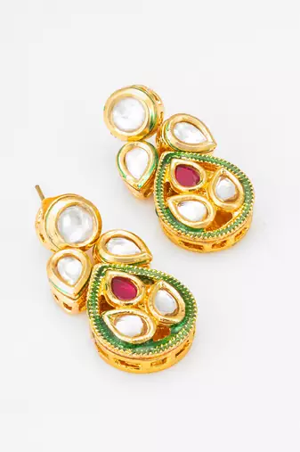 pearl kundan pendant necklace set