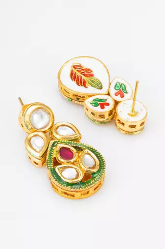 pearl kundan pendant necklace set