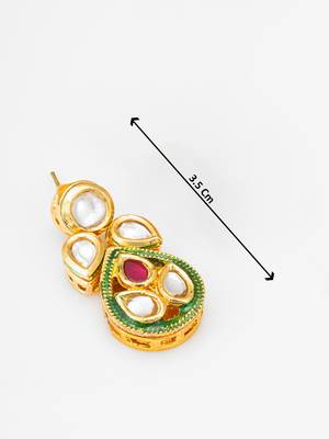 pearl kundan pendant necklace set 5