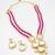 pink beaded kundan necklace set