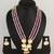 pink beaded kundan necklace set