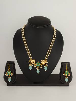 green stone pearl necklace set 1