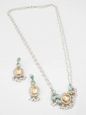 pearl kundan ad necklace set 2