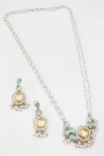 pearl kundan ad necklace set