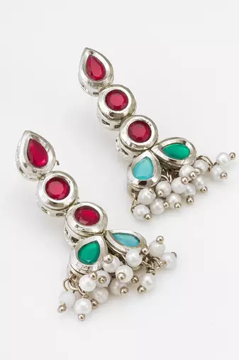 multicolor kundan ad necklace set