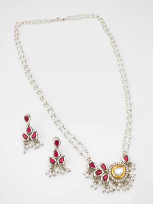 kundan pearl drop necklace set 2