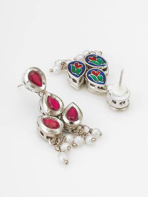 kundan pearl drop necklace set 4