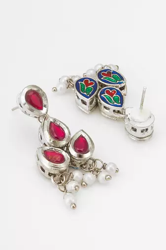 kundan pearl drop necklace set